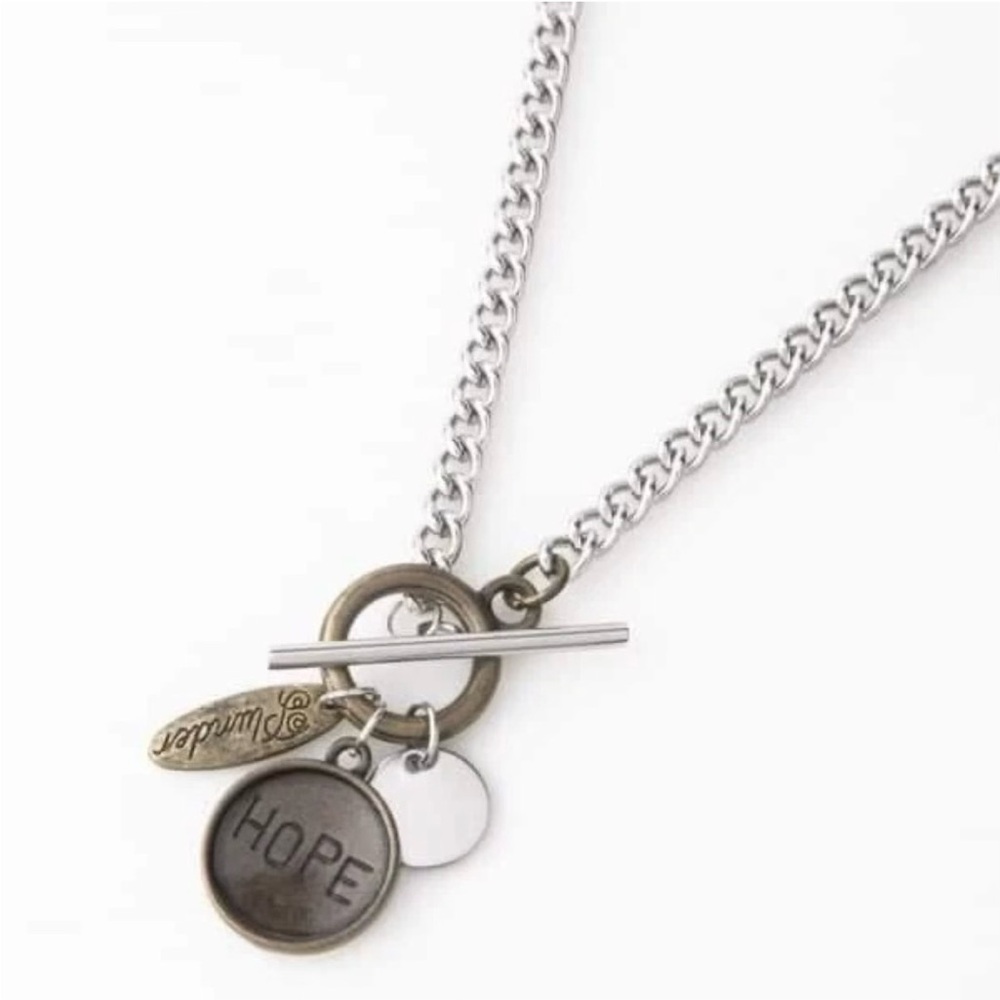 Plunder Design Fashion Jewelry Hopeful Antique Bronze Inspiration Charm Necklace